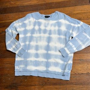 Design History Lightweight knit blue white tie dye pullover sweater Women’s XL